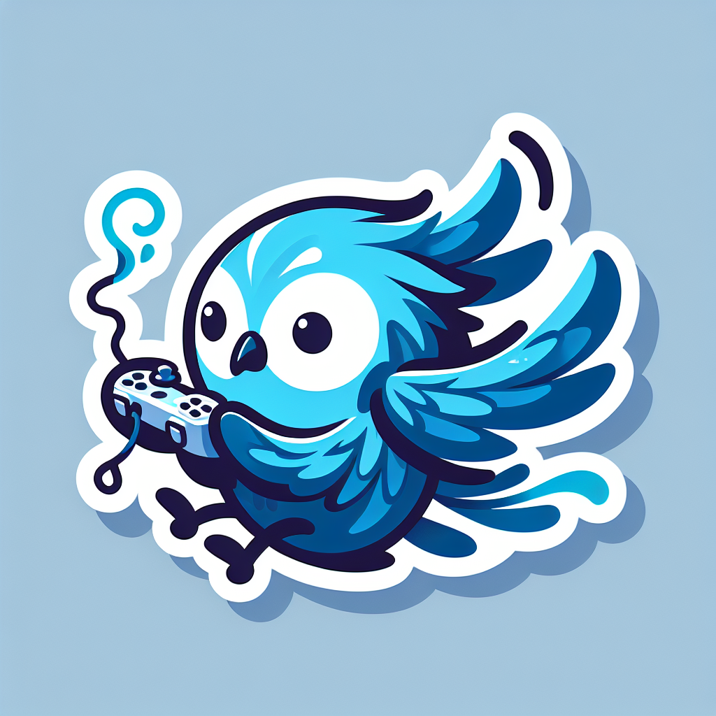 blue bird in ai sticker